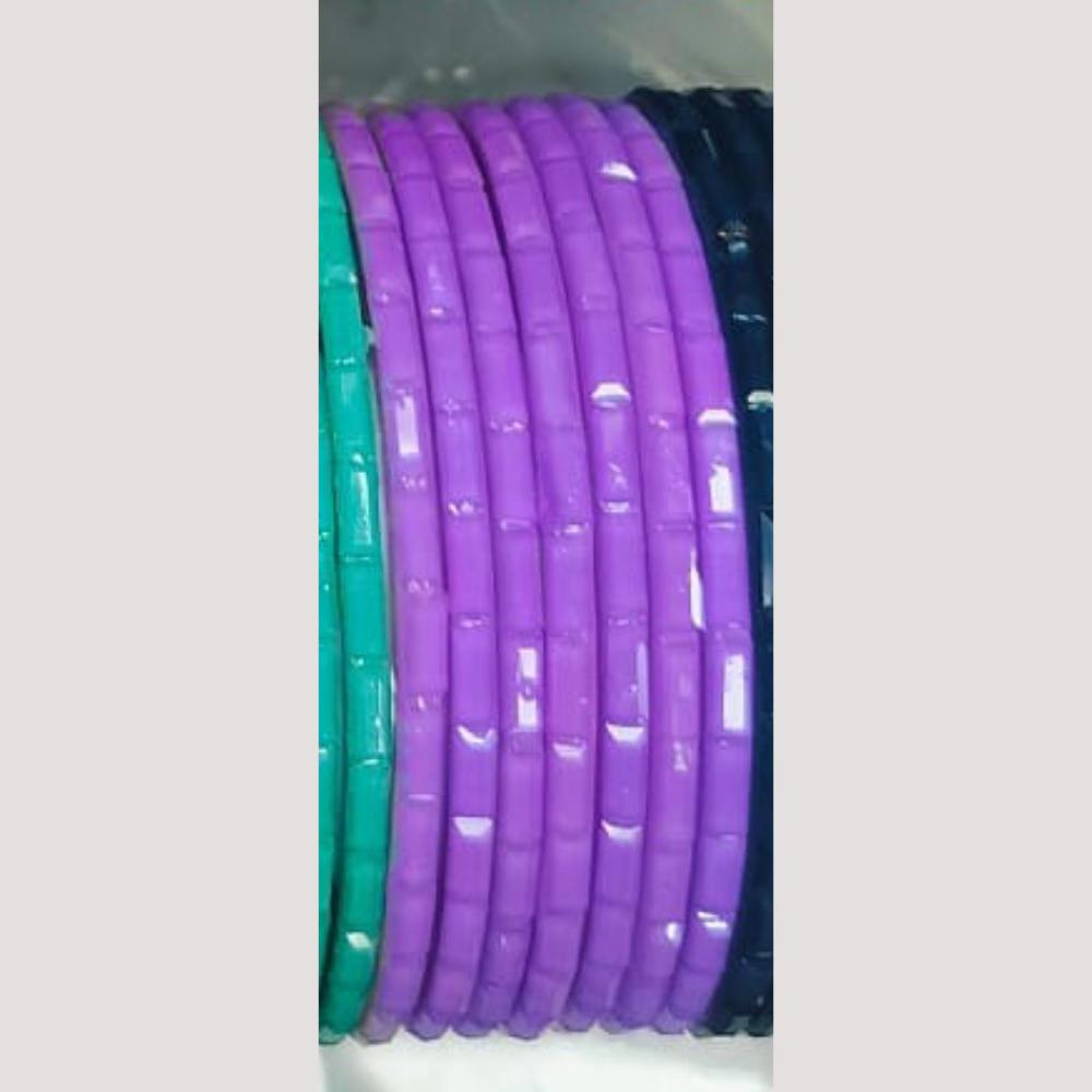 Chitra Bangles Multi Color Glass Bangle (12 Piece In One Box)