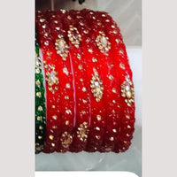 Chitra Bangles Multi Color Glass Bangle (8 Piece In One Box)