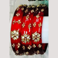 Chitra Bangles Multi Color Glass Bangle (4 Piece In One Box)