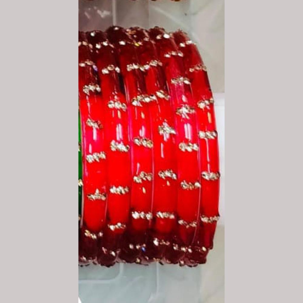Chitra Bangles Multi Color Glass Bangle (8 Piece In One Box)