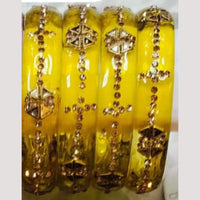 Chitra Bangles Multi Color Glass Bangle (4 Piece In One Box)