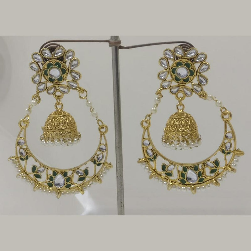 Midas Touch Gold Plated Maroon Meenakari And Kundan Dangler Earrings - 90237