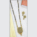 Mahavir Gold Plated Black Beads Mangalsutra