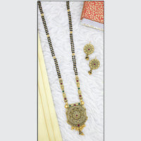 Mahavir Gold Plated Black Beads Mangalsutra