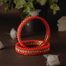 SOB Set of two Moti Bangles with Studded Kundan & Handcrafted Bangles