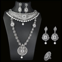 14Fashions Oxidised Plated Designer Bridal Jewellery Set