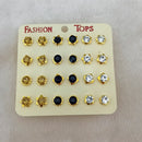 Kriaa Set of 12 Pairs Crystal Stone Stud Earrings Combo