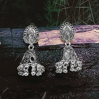 Bhavi Jewels Oxidized Plated Jhumki Earrings