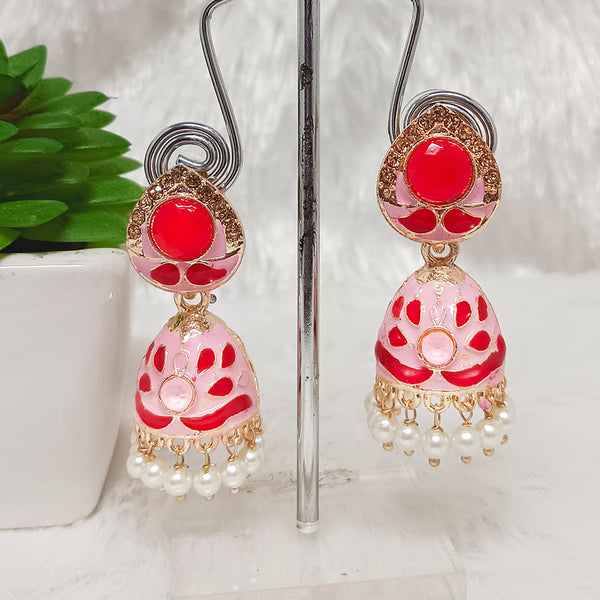 Matchit Gold Plated Jhumki Earrings - JW-10101054PK