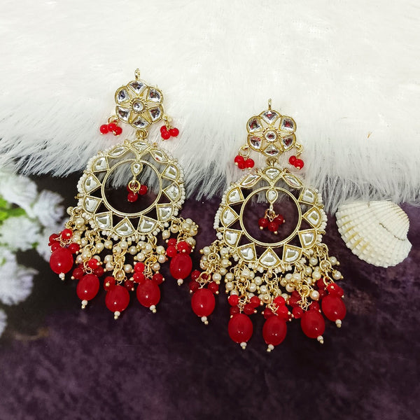 Bhavi Jewels Gold Plated Kundan Dangler Earrings
