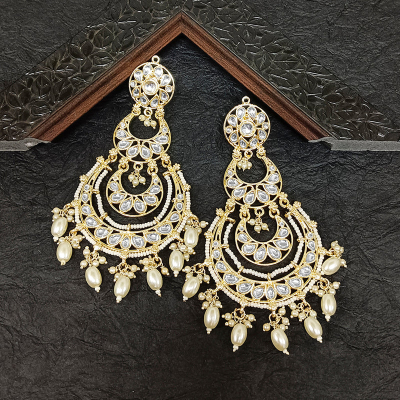 Bhavi Jewels Gold Plated Kundan Stone Dangler Earrings