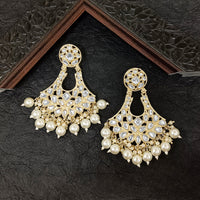 Bhavi Jewels Gold Plated Kundan Stone Dangler Earrings