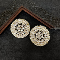 Bhavi Jewels Gold Plated Kundan Stone Stud Earrings