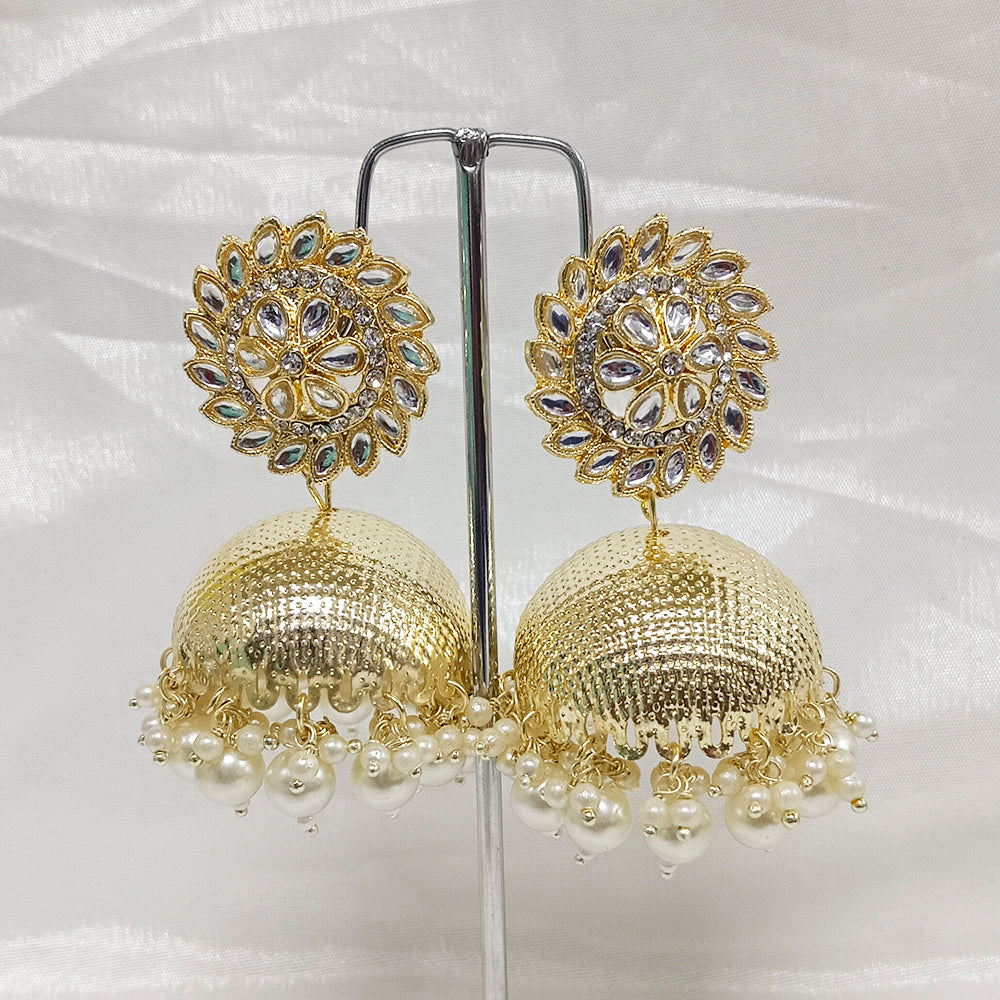 Matchit Kundan & Austrian Stone Jhumkis Earrings - JW-10101123WH