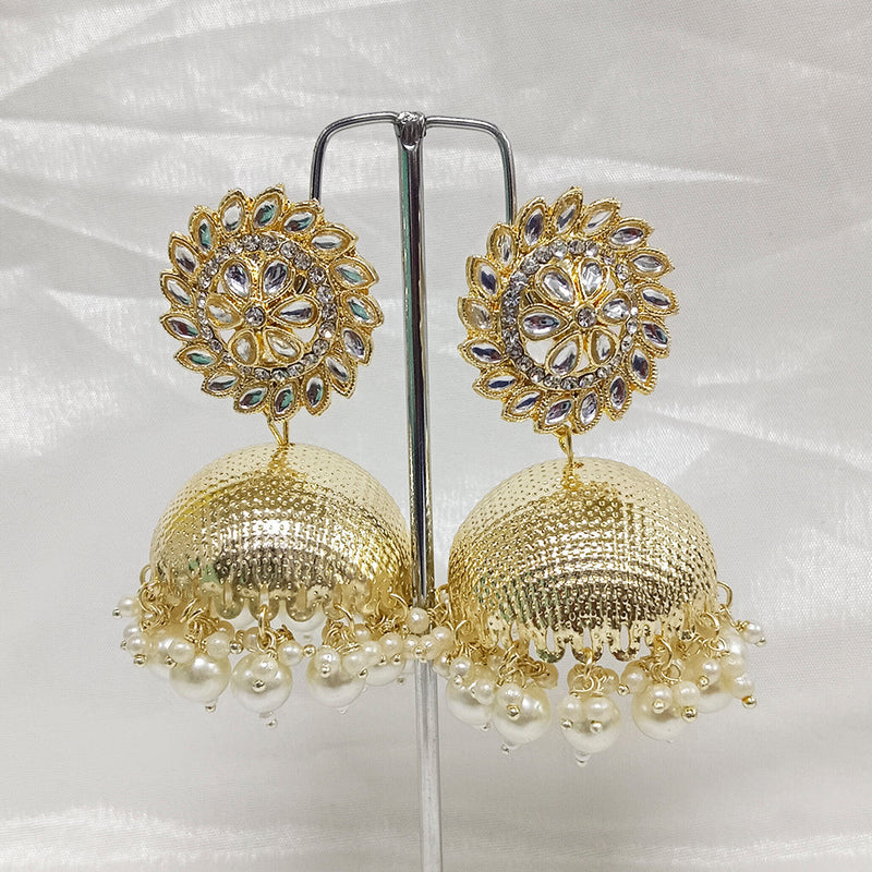 Matchit Kundan & Austrian Stone Jhumkis Earrings - JW-10101123WH