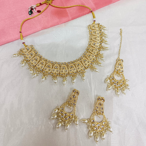 Bhavi Jewels Gold Plated Kundan  Necklace Set