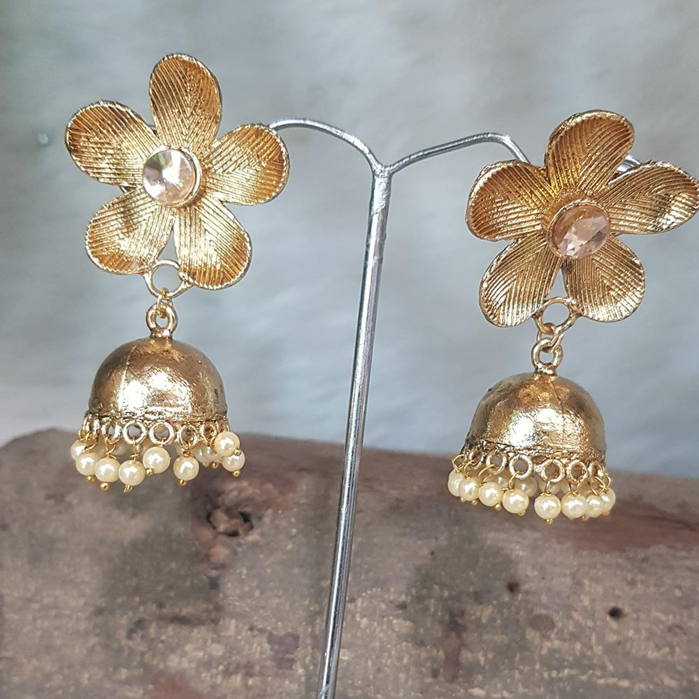 Shreeji Gold Plated Jhumki Earrings