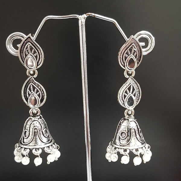 Shreeji Oxidised Plated Jhumki Earrings