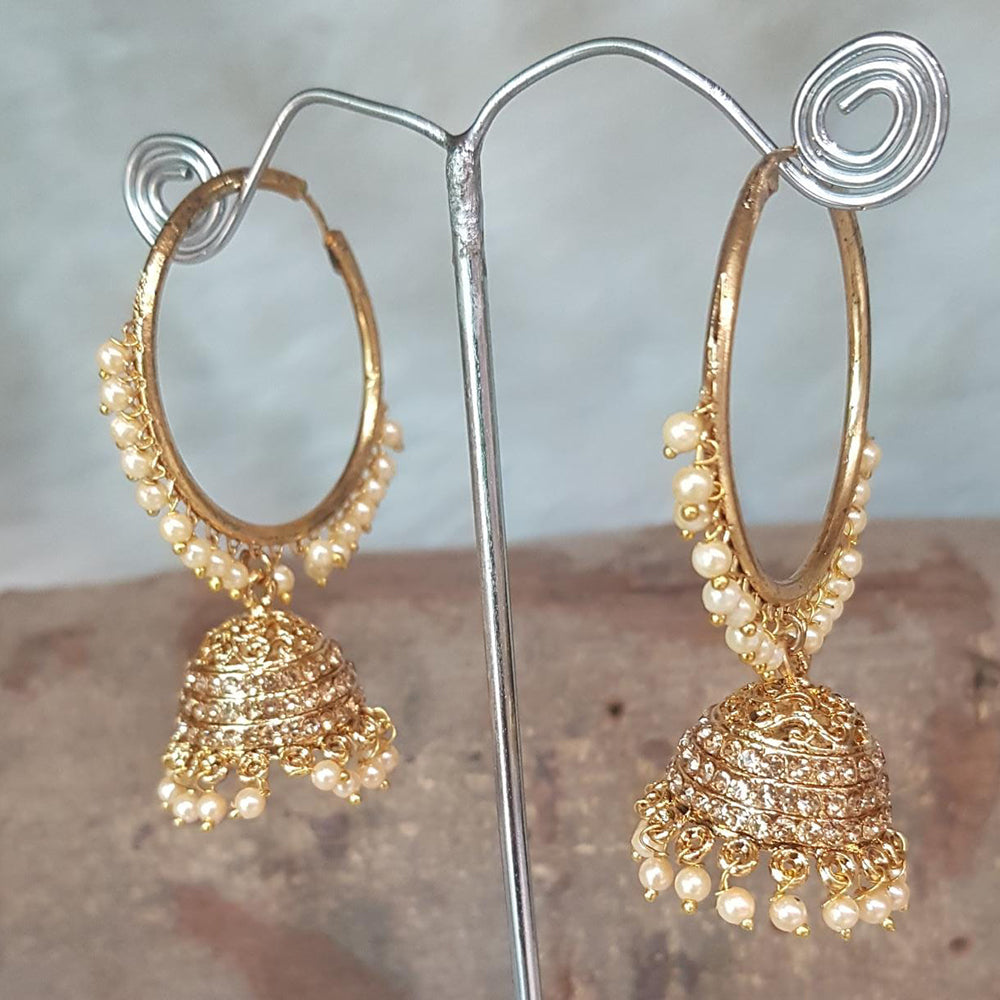 Shreeji Gold Plated Jhumki Earrings