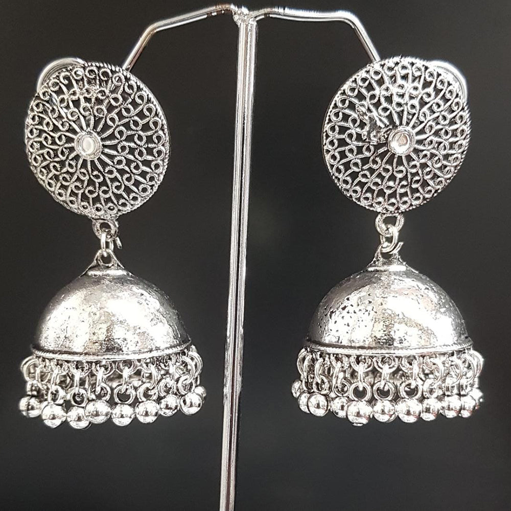 Shreeji Oxidised Plated Jhumki Earrings