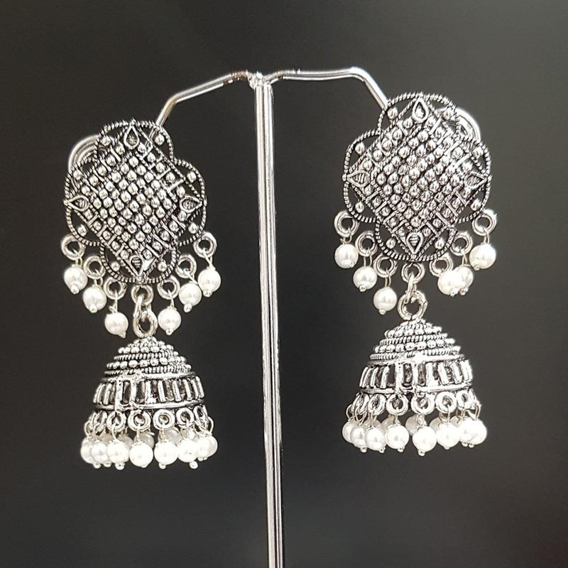 Shreeji Oxidised Plated Jhumki Earrings