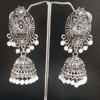 Shreeji Oxidised Plated Jhumki Earrings