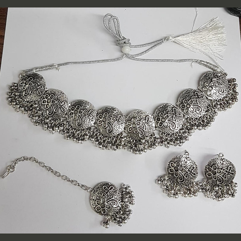Shreeji Oxidised Plated Choker Necklace Set