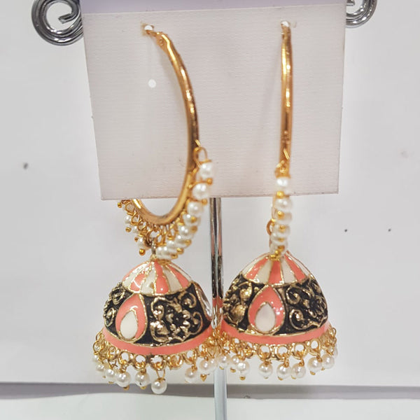 Shreeji Gold Plated Meenakari Jhumki Earrings