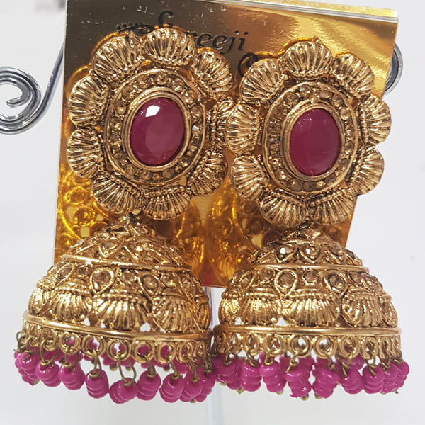 Shreeji Gold Plated Jhumki Earrings