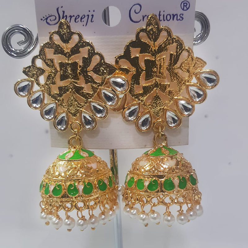 Shreeji Gold Plated Jhumki Earrings