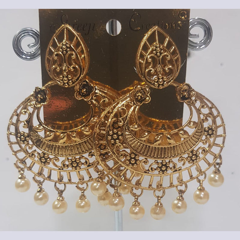 Shreeji Gold Plated Dangler Earrings