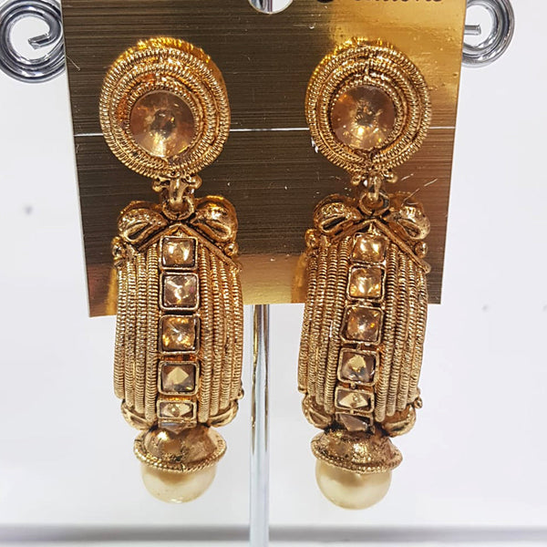 Shreeji Gold Plated Dangler Earrings