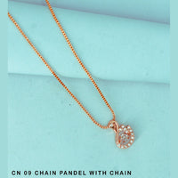 Mahavir Austrian Stone Rose Gold Plated Chain Pendant
