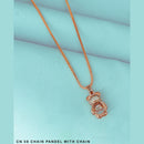 Mahavir Austrian Stone Rose Gold Plated Chain Pendant