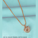 Mahavir Austrian Stone Rose Gold Plated Chain Pendant