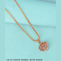 Mahavir Austrian Stone Rose Gold Plated Chain Pendant