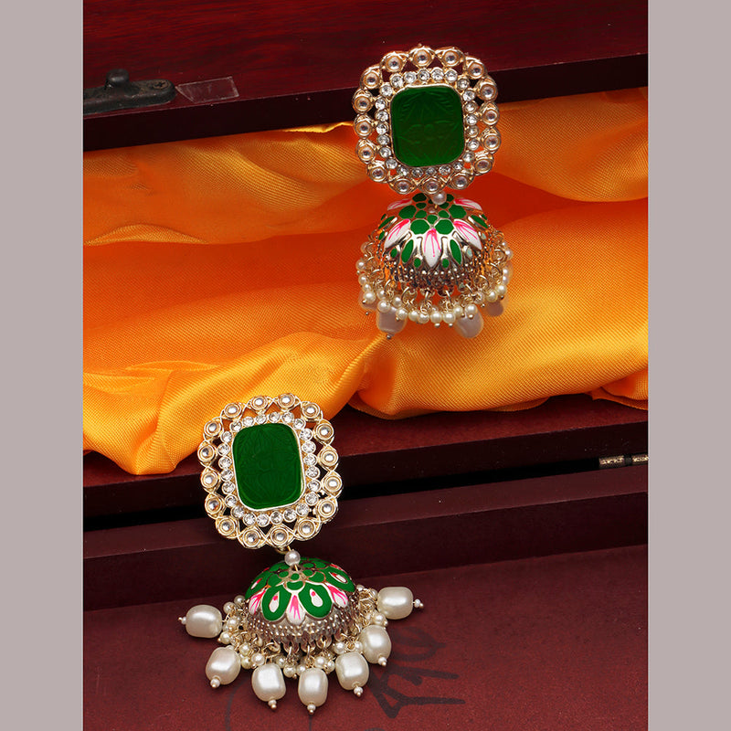 Bhavi Jewels Gold Plated Austrian Stone Jhumki Earrings