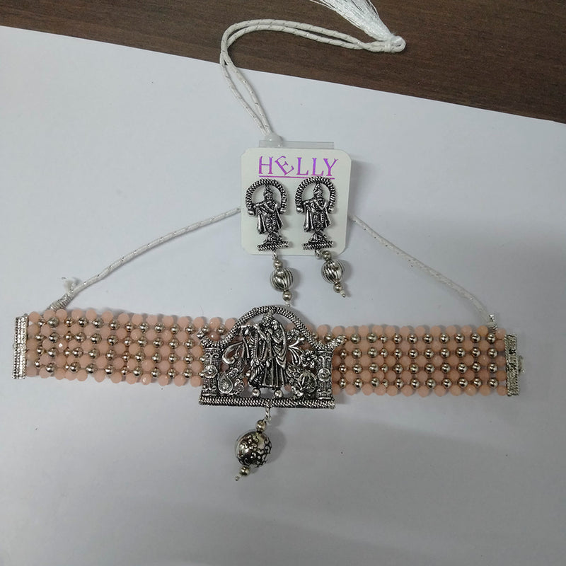 Bhavi Jewels Oxidized Plated Necklace Set