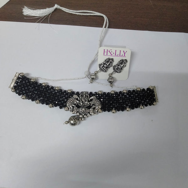 Bhavi Jewels Oxidized Plated Necklace Set