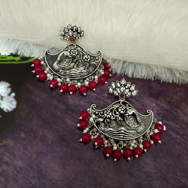Bhavi Jewels Oxidized Plated Jhumki Earrings
