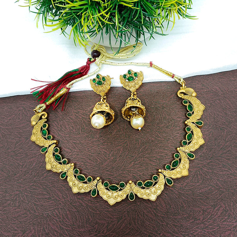 Matchit Pota Stone Gold Plated  Necklace Set - JW-10161039GR