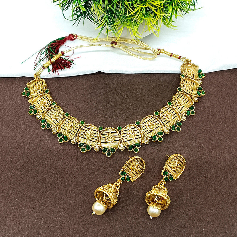 Matchit Pota Stone Gold Plated  Necklace Set - JW-10161040GR