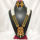 Bhavi Jewels Pota Stone Gold Plated Necklace Set