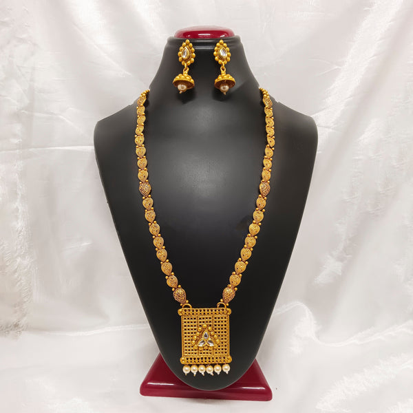 Matchit Kundan Stone Gold Plated Necklace Set - JW-10161058WH