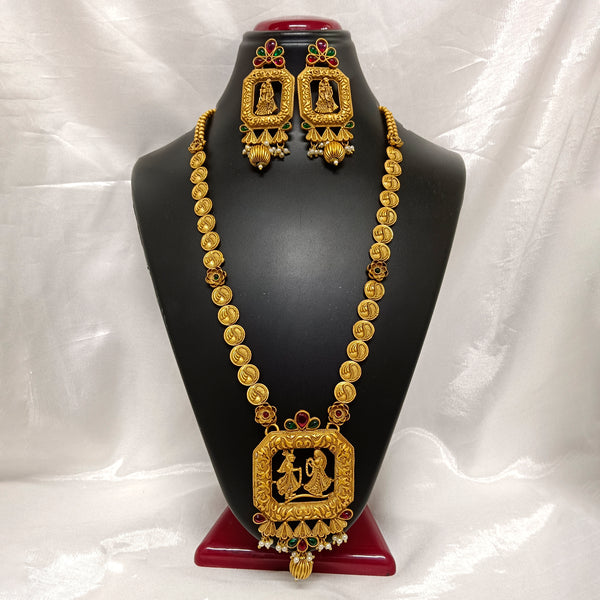 Bhavi Jewels Kundan Stone Gold Plated Necklace Set