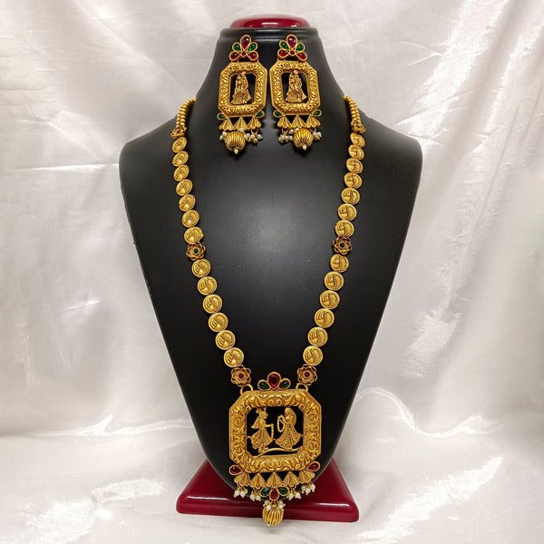 Matchit Kundan Stone Gold Plated Necklace Set - JW-10161061PGR