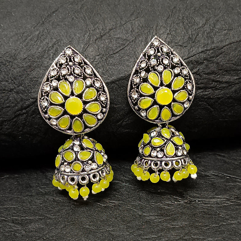 Bhavi Jewels Oxidised Plated Jhumki Earrings