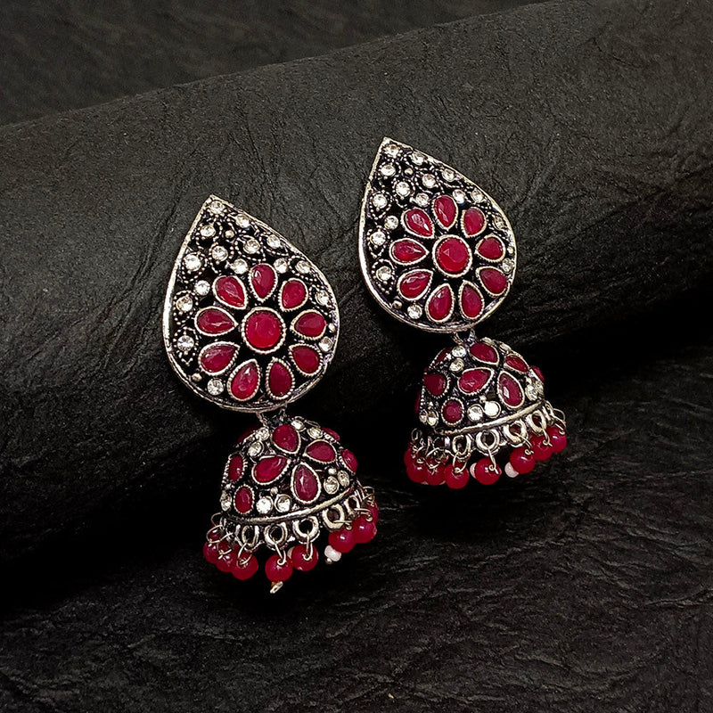 Bhavi Jewels Oxidised Plated Jhumki Earrings