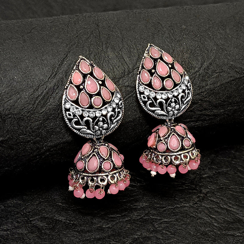 Bhavi Jewels Oxidised Plated Jhumki Earrings