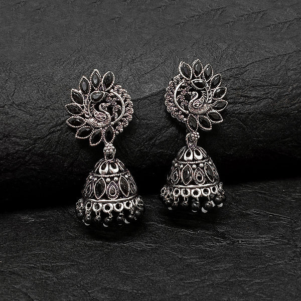 Bhavi Jewels Oxidised Plated Jhumki Earrings